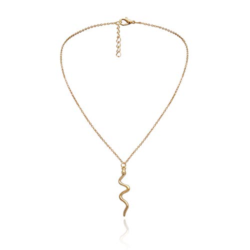 TseenYi Collar con colgante de serpiente de oro punk serpiente gota collar vintage animal collares cadena joyería para mujeres y niñas (oro)