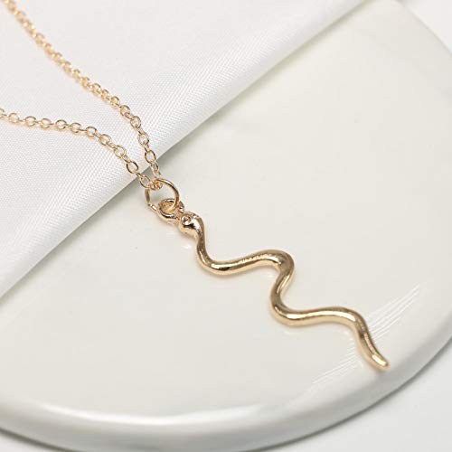 TseenYi Collar con colgante de serpiente de oro punk serpiente gota collar vintage animal collares cadena joyería para mujeres y niñas (oro)