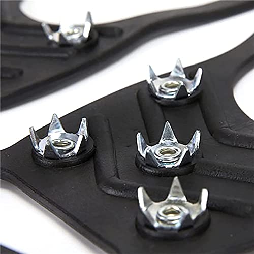 TTCPUYSA 1/2 Pairs Upgraded Non Slip Gripper Spike,Ice Snow Grip Non-Slip Shoes Boots Traction Cleats,Ice Cleat Spikes with 8 Steel Studs Crampons (1Pairs-M)