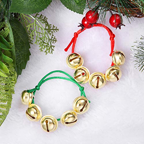 Tupa Paquete de 24 pulseras de campanilla de Navidad ajustables con jingles de metal para regalos de fiesta de vacaciones