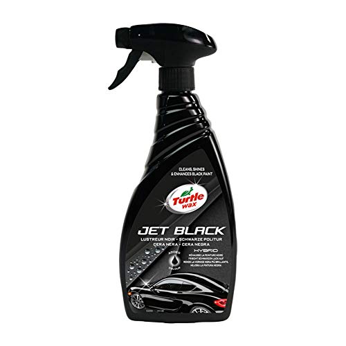 TURTLE WAX 1830930 Cera en Spray Negra Hybrid Jet Black Elimina imperfecciones, máxima protección, Acabado impcable, 500 ml