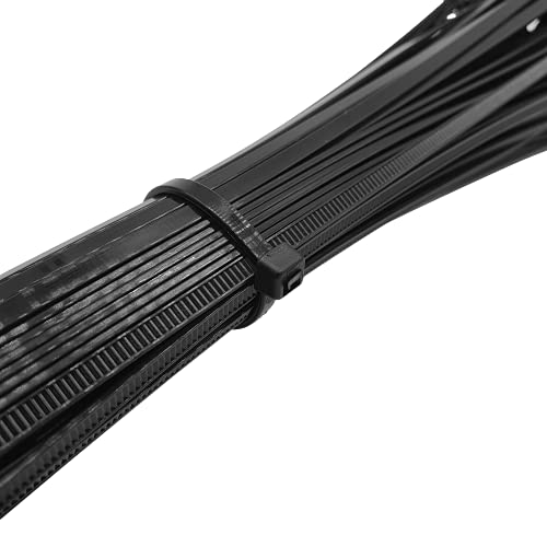 Typicshop Bridas de Plástico para Cables 3,6mm x 300mm, Negro, 100 unidades