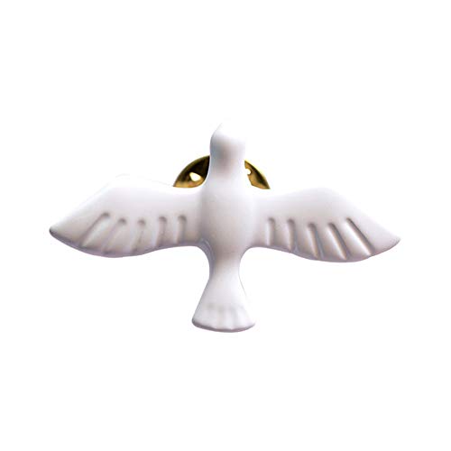 U/K Broche de paloma con esmalte blanco, simboliza la paz y el pájaro de la mochila, joyas de artesanía fina
