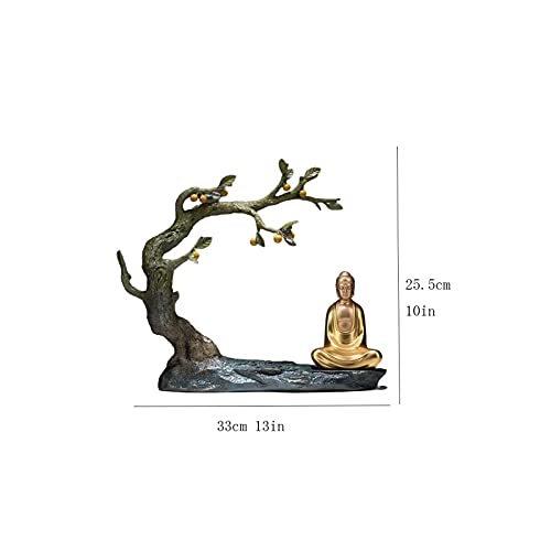 un hermoso regalo de meditación Estatua de Buda Copper Buda estatua Artesanía Ornamento Decoración para el hogar Significado Peace and Harmony Buda Adorno para la oficina de la oficina Decoración de e
