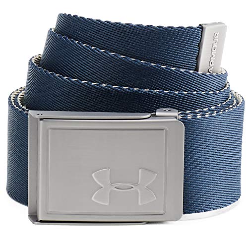 Under Armour UA Men's Webbing 2.0 Belt, cinturón para hombre, accesorio para hombre hombre, azul (Academy/City Khaki/None(408)), Taglia unica