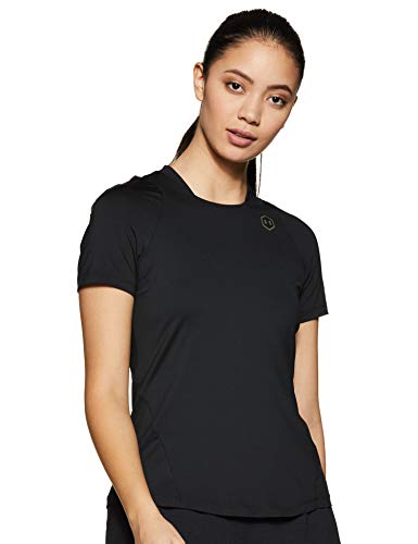Under Armour UA Rush Short Sleeve Camiseta, Mujer, Negro (Black/Black 001), M