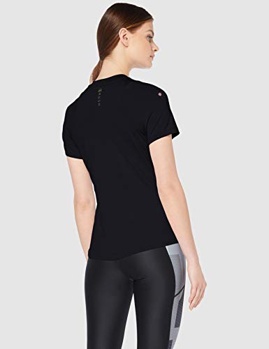 Under Armour UA Rush Short Sleeve Camiseta, Mujer, Negro (Black/Black 001), M