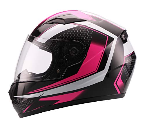 UNIK Cn-04 Kids Full Face Integral Helmet, Colour Casco, Infantil, Beep Rosa/Black/White, Medium