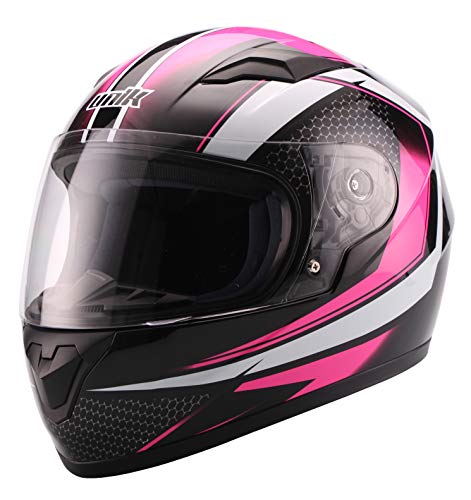 UNIK Cn-04 Kids Full Face Integral Helmet, Colour Casco, Infantil, Beep Rosa/Black/White, Medium