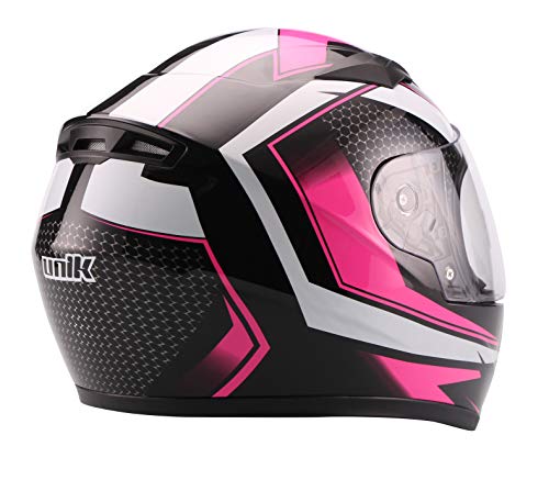 UNIK Cn-04 Kids Full Face Integral Helmet, Colour Casco, Infantil, Beep Rosa/Black/White, Medium