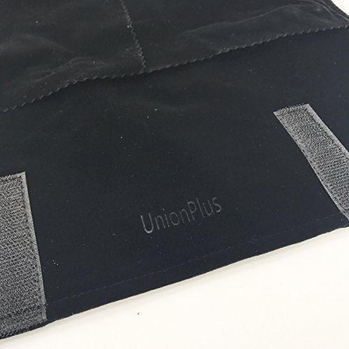 UnionPlus - Estuche enrollable de terciopelo organizador de joyas para viaje; apto para collar, pulsera, pendientes, anillo, color negro