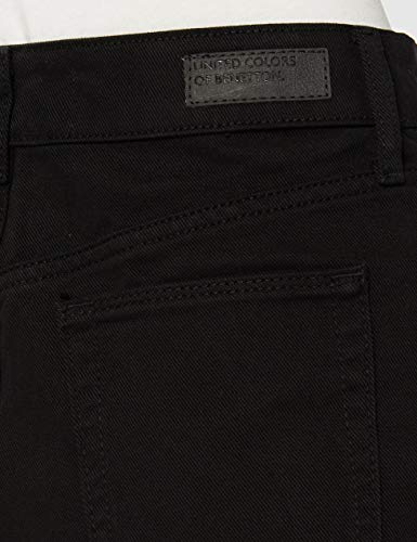 United Colors of Benetton Pantalone Vaqueros Straight, Negro (Nero 100), 38 (Talla del Fabricante: 27) para Mujer