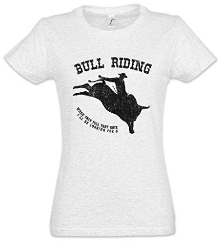 Urban Backwoods Bull Riding Mujer Girlie Women T-Shirt - Toro cavaliere Silla de Montar Jinete Montar a Caballo cabalgar Practicar  equitación Caballo Tamaños S - 5XL