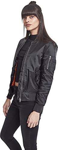 Urban Classics Ladies Basic Bomber Jacket Chaqueta, Negro-Negro (Negro 7), 38 (tamaño del Fabricante: M) para Mujer