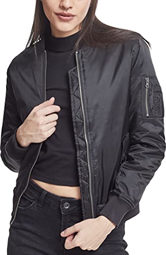 Urban Classics Ladies Basic Bomber Jacket Chaqueta, Negro-Negro (Negro 7), 38 (tamaño del Fabricante: M) para Mujer