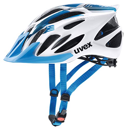 Uvex 4109660115 Casco Ciclismo MTB, Unisex Adulto, Blanco/Azul, M