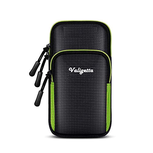 Valigetta Funda para móviles Universal de 6,5” con Bolsillo Exterior - Estuche Impermeable con Cierre para móvil – Ciclismo y Otros Deportes (Verde)