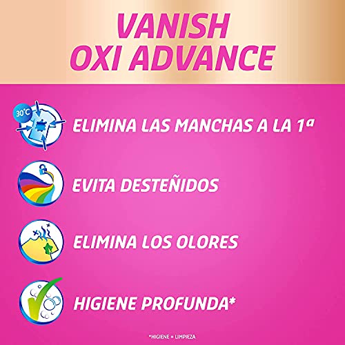 Vanish Oxi Advance Quitamanchas para la ropa, Elimina Olores y Evita Desteñidos, en Polvo, sin Lejía, 800 g