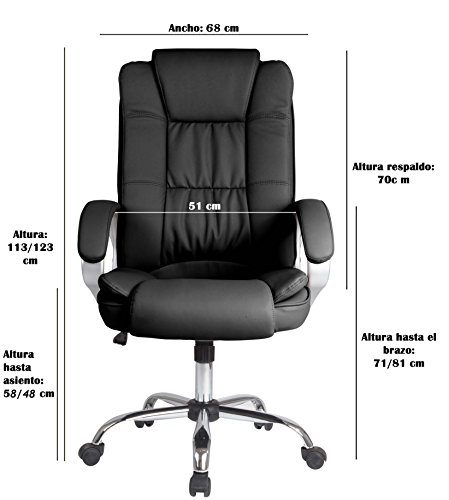 Venta Stock Confort 2 - Sillón de oficina elevable y reclinable, piel sintética, color taupe