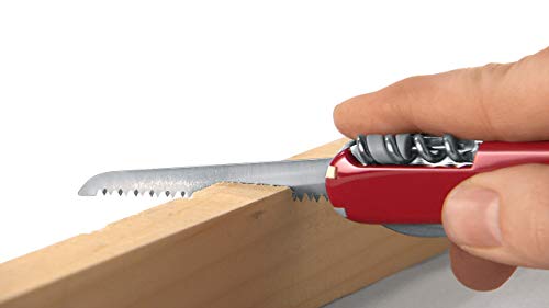 Victorinox Hiker Navaja con 13 funciones, incluyendo sierra para madera, destornillador Phillips y palillo de dientes, color rojo