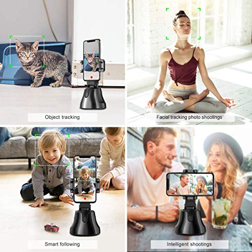 VIJIM Selfie Stick, Rotación Automática de 360 ° y Seguimiento de Objetos y Rostro Disparo Inteligente Soporte para Montaje en Smartphone, Smart Selfie Stick Portátil Compatible con iPhone y Android