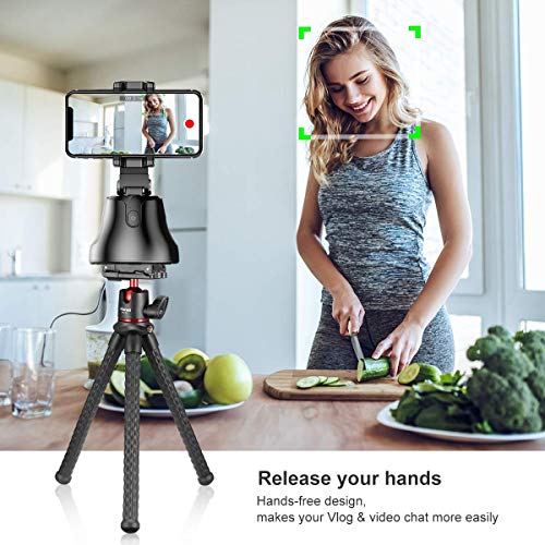 VIJIM Selfie Stick, Rotación Automática de 360 ° y Seguimiento de Objetos y Rostro Disparo Inteligente Soporte para Montaje en Smartphone, Smart Selfie Stick Portátil Compatible con iPhone y Android