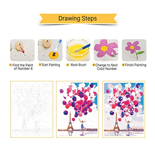 VIKMARI Kits de pintura por números para adultos, kit de pintura por números Caballo DIY Pintura al óleo por números para niños de 16 x 20 pulgadas (sin marco)