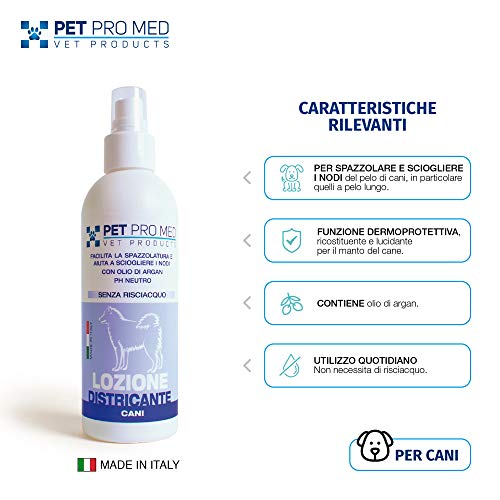 Virosac PetProMed – Loción desenredante – Facilita el cepillado y disuelve los nudos del pelo del perro – 1 botella de 200 ml con aceite de argán