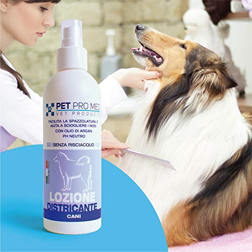 Virosac PetProMed – Loción desenredante – Facilita el cepillado y disuelve los nudos del pelo del perro – 1 botella de 200 ml con aceite de argán