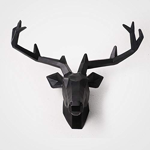 VJRQM Trofeo de cabeza de ciervo con busto de ciervo montado en la pared, placa de arte de pared, escultura de caza, imitación de taxidermia, decoración moderna para colgar en el hogar, ver cuadro 8