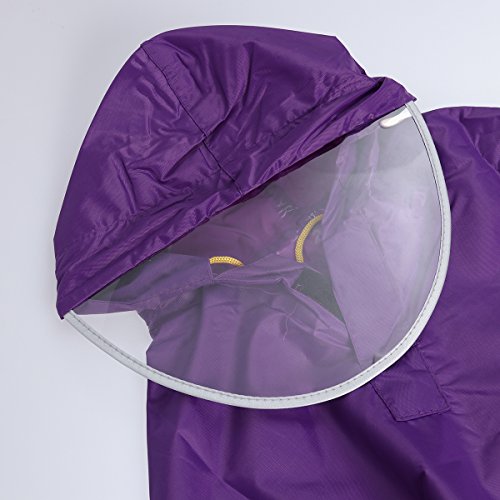 VORCOOL - Poncho de lluvia con capucha para mujer, hombre, ciclismo, color morado
