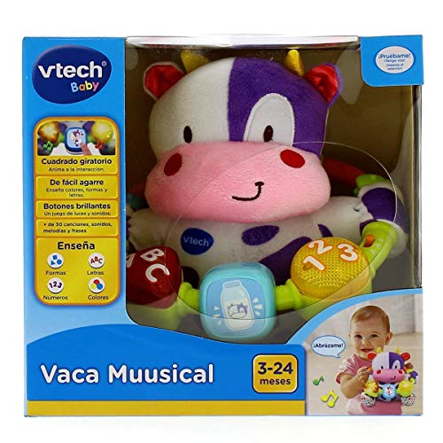 VTech- Vaca muusical Peluche Interactivo de Bebe con Suaves, Multicolor, única (3480-166022)