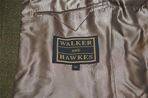Walker and Hawkes Windsor - Blazer de Tweed para Hombre - Chaqueta de Estilo clásico inglés - Salvia Oscuro - EU 52 (UK 42)