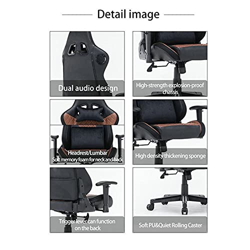 Wdl Silla De Juego Silla Ergonómica Silla Giratoria Silla De Oficina Ajustable Backrest Brazalt Silla En Vivo Brown-23kg