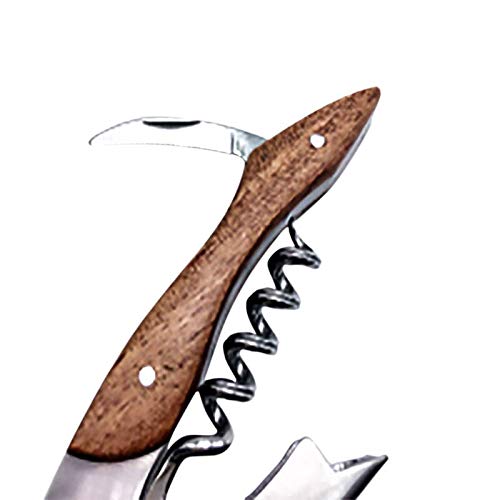 whbage Sacacorchos Professional Wood Handle Folding Wine Bottle Opener Waiters Corkscrew For Sommeliers and Bartenders Servers Choice: Random Colors