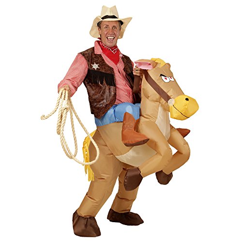 WIDMANN- Disfraz hinchable de caballo, Color marrón, talla única (75504)
