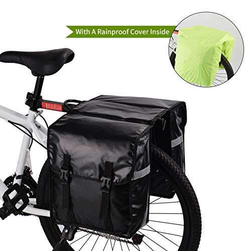 WILDKEN Alforjas para Portaequipajes de Bicicleta, Bolsas Traseras para Bicicletas MTB Sillines Pannier Bag Impermeable Bicicleta Carretera Asiento Trasero (Negro)