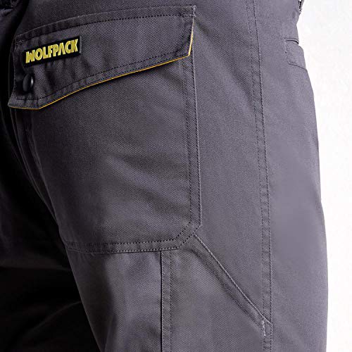 Wolfpack 15017100 - Pantalon de trabajo Gris/Negro, Talla 46/48 L