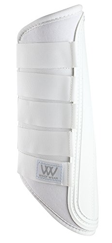 Woof Wear - Protector de tendón y menudillo para Caballo (Cierre Simple) Negro Blanco Talla:M/Extra Ancha