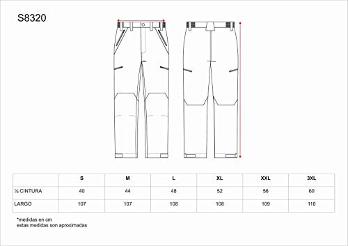 Work Team Pantalon impermeable combinado, con 2 bolsos laterales, 2 bolsos traseros y 2 bolsos en perneras. HOMBRE Verde Oliva/Verde Bosque M