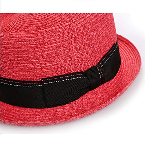 WXJLYZRCXK Sombrero Primavera Verano Domo Sombrero de Paja Ocio Visera Playa Playa Sombrero, Mejor Comodidad/Red/Medium
