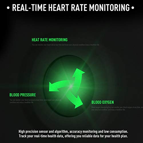 WY-H Pulsera Inteligente Redonda Reloj Inteligente Impermeable para Hombres y Mujeres Rastreador de Actividad, podómetro para monitorizar la presión Arterial del Ritmo cardíaco, para iOS y Android