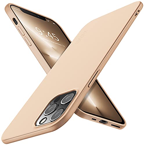 X-level Funda para iPhone 13 Pro MAX, Suave TPU Gel Silicona Ultra Fina Anti-Arañazos y Protección a Bordes Funda Phone Case para iPhone 13 Pro MAX - Oro