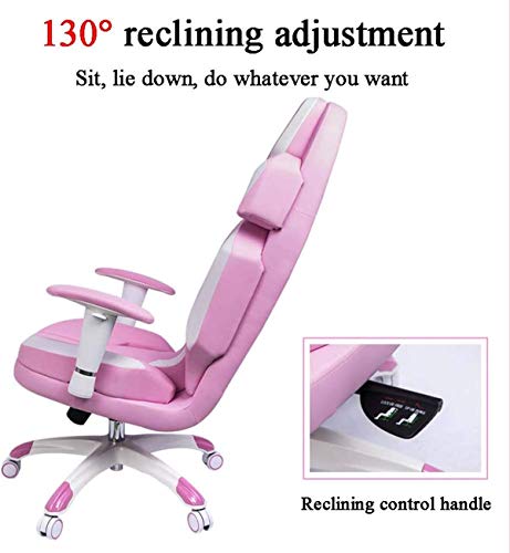 XCTLZG Silla para niñas Silla reclinable para computadora Hogar Moda Silla en Vivo Juego Silla Elevador Oficina Jefe Silla - Reposabrazos Ajustable, A (C)