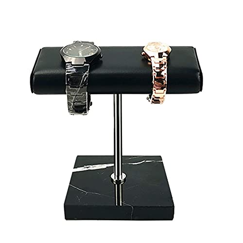 XJJZS Barra De Mármol Negro Reloj De Pie Rodilla De Metal Pantalla Props Pulsera Joyería Alargar Colocación Soporte (Color : B)
