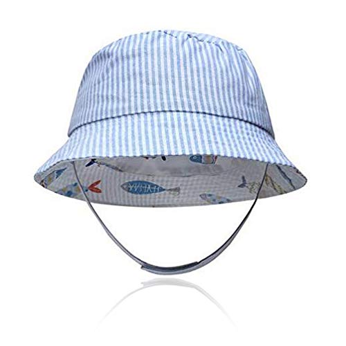 Xrten Sombrero de Sol de algodón para bebés 12-18 Meses, Doble Cara Disponibles