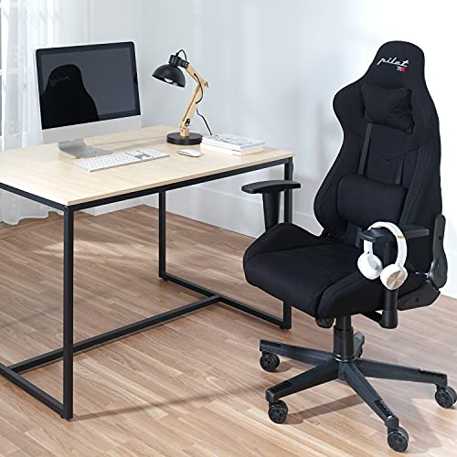 XTR Pilot, Silla Gaming, Sillon de Oficina o Despacho, Estudio o Escritorio, Acabado en Tejido Deportivo Negro, Medidas: 70 cm (Ancho) x 70 cm (Fondo) x 124-134 cm (Alto)