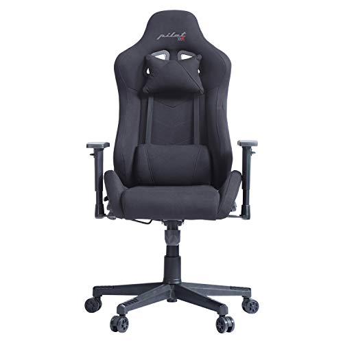 XTR Pilot, Silla Gaming, Sillon de Oficina o Despacho, Estudio o Escritorio, Acabado en Tejido Deportivo Negro, Medidas: 70 cm (Ancho) x 70 cm (Fondo) x 124-134 cm (Alto)