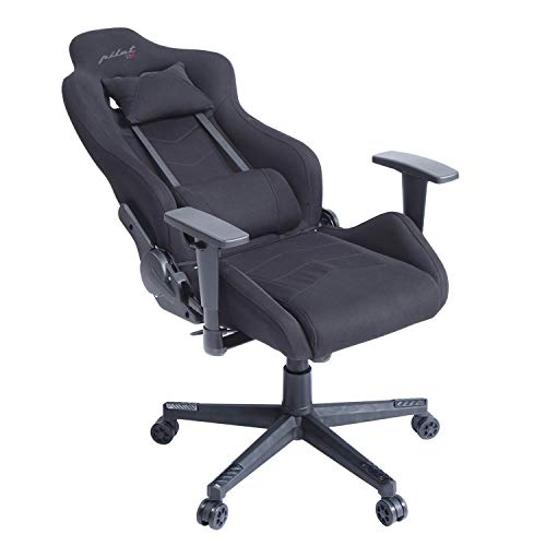 XTR Pilot, Silla Gaming, Sillon de Oficina o Despacho, Estudio o Escritorio, Acabado en Tejido Deportivo Negro, Medidas: 70 cm (Ancho) x 70 cm (Fondo) x 124-134 cm (Alto)