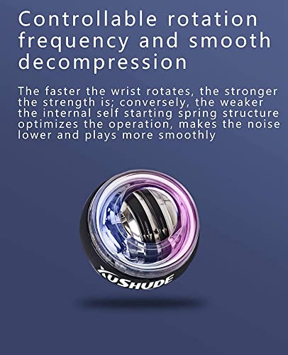 XUSHUDE Gyro Energy Training Ball Accesorios de fitness Entrenador manual LED, Bola giratoria (con bolsa de bolas)